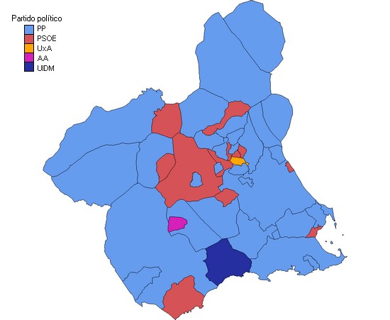 Elecciones municipales de 24 de mayo de 2015. Partido político al que pertenece el Alcalde.